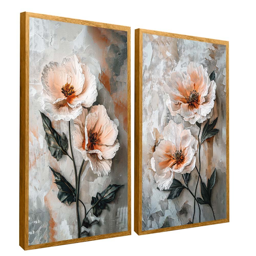 Duo Floral Oil Painting V2079 Canvas