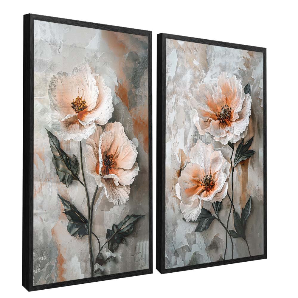 Duo Floral Oil Painting V2079 Canvas
