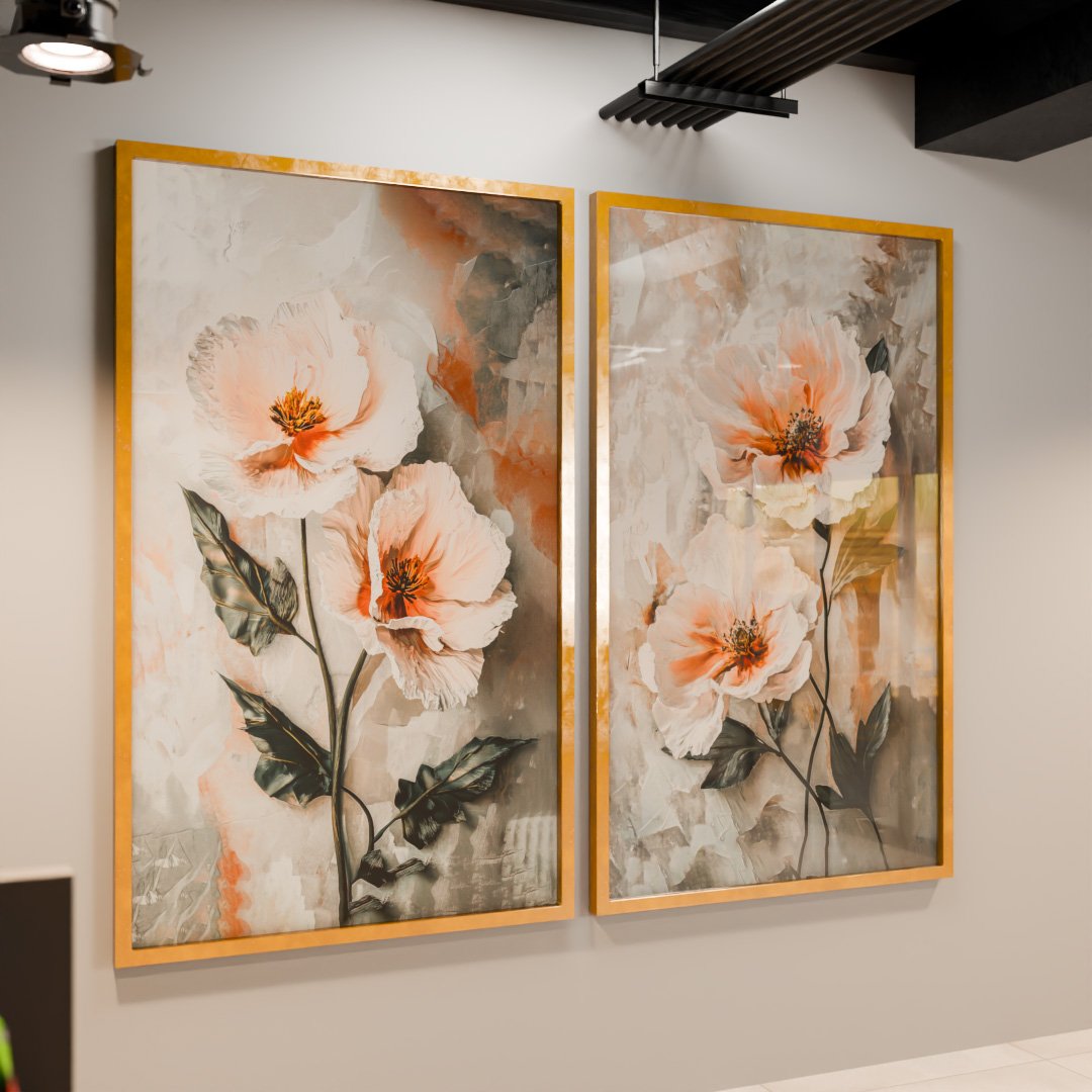 Duo Floral Oil Painting V2079 Canvas