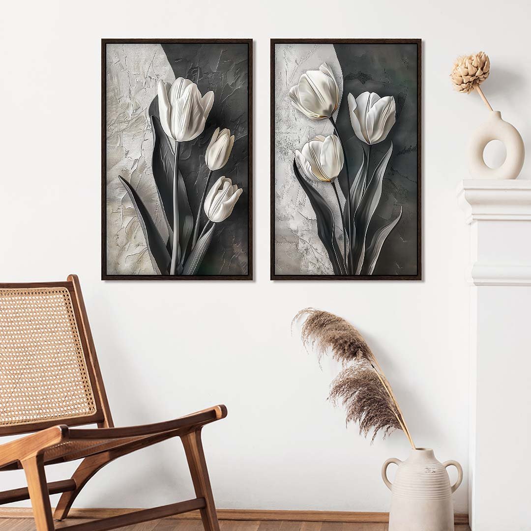 Duo Floral Painting Canvas