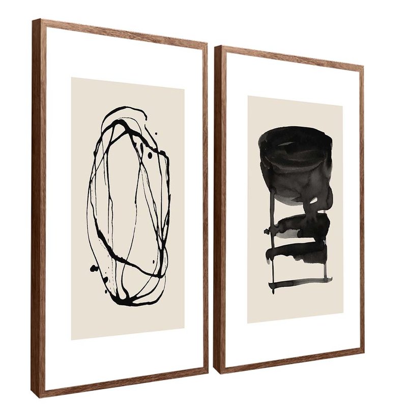 Abstract Nanking Duo Canvas V1619