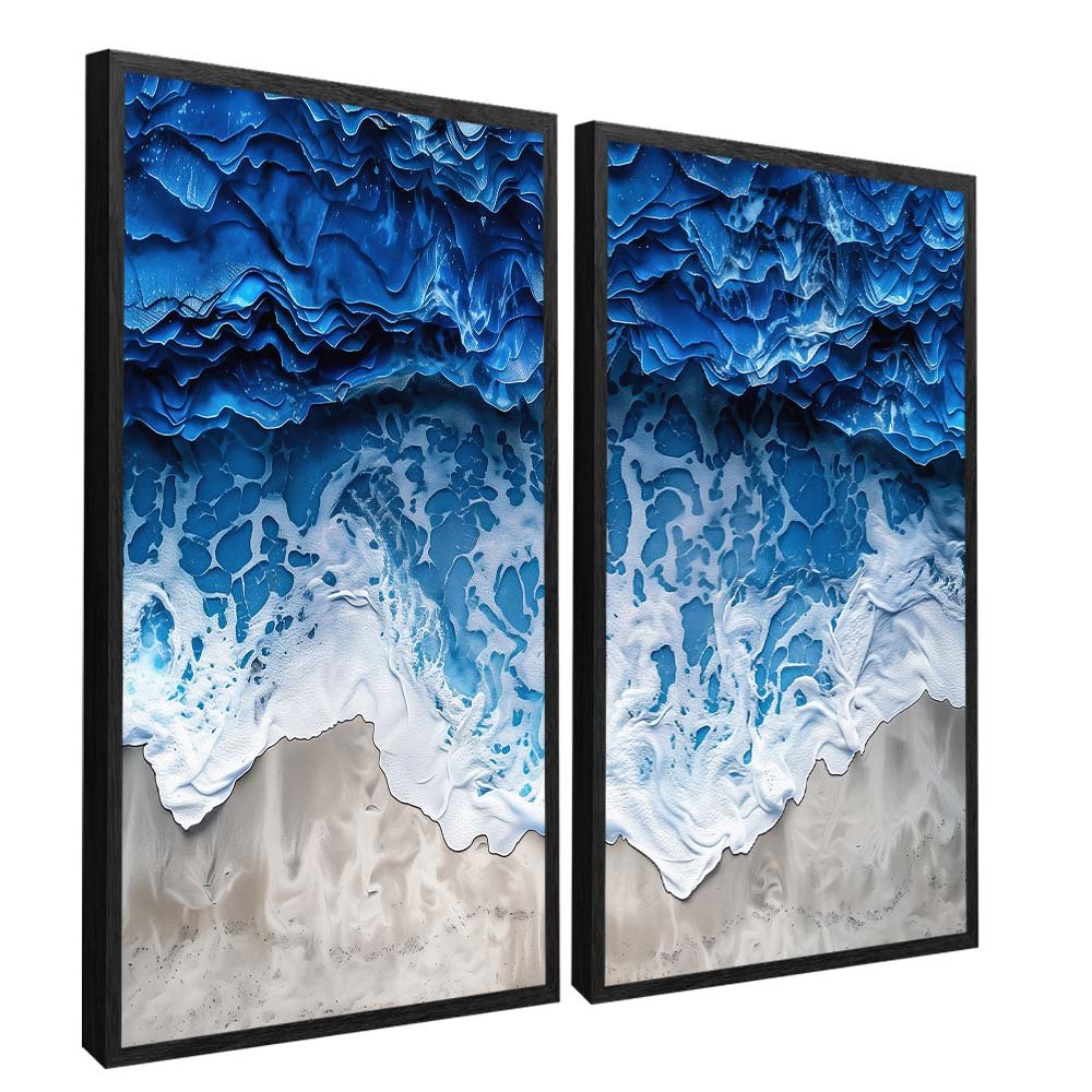 Duo Waves on the Beach Canvas
