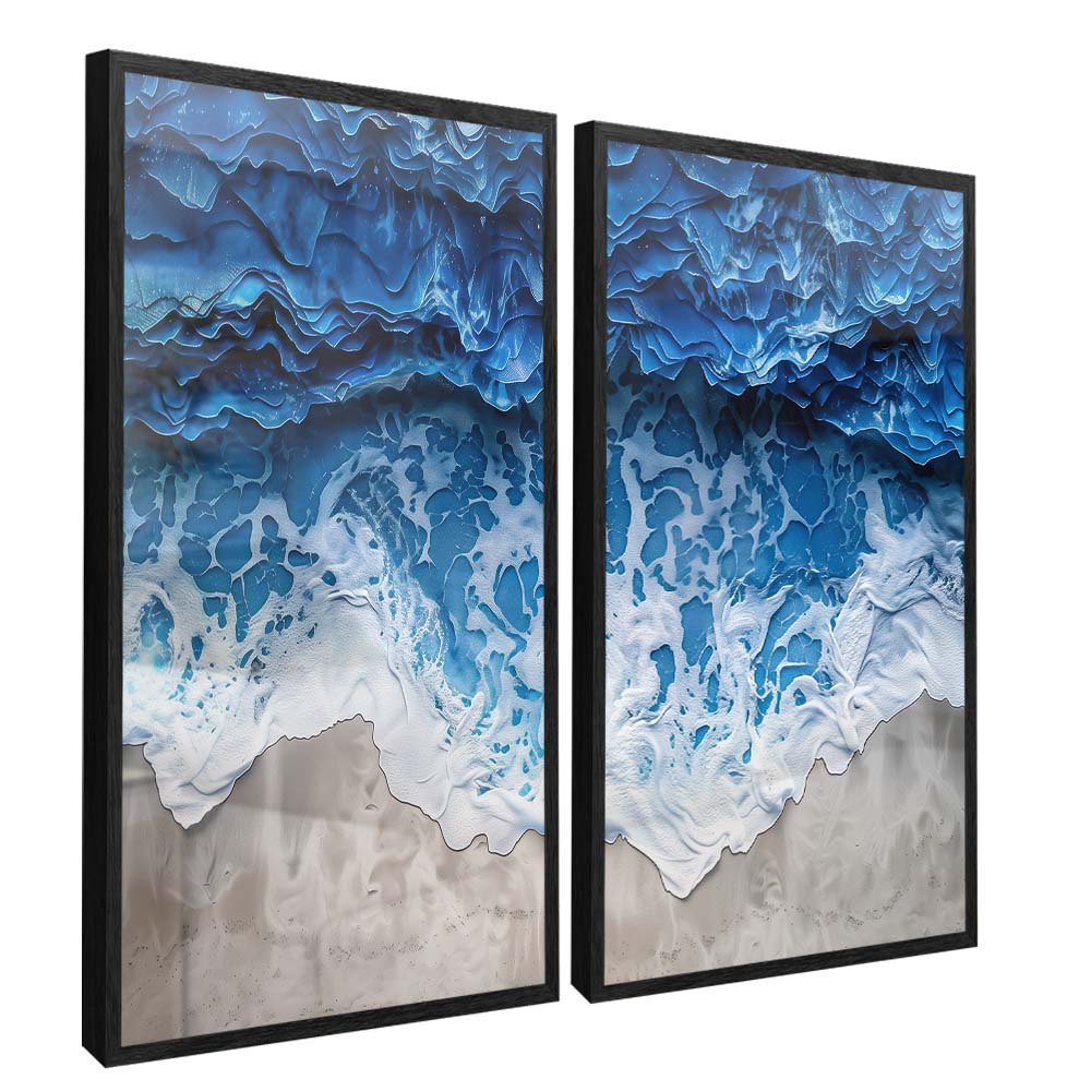 Duo Waves on the Beach Canvas
