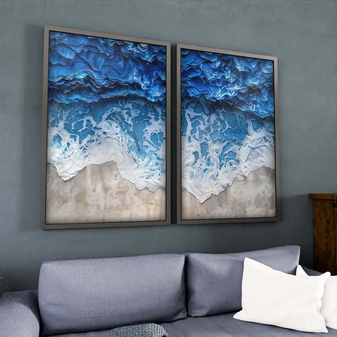 Duo Waves on the Beach Canvas
