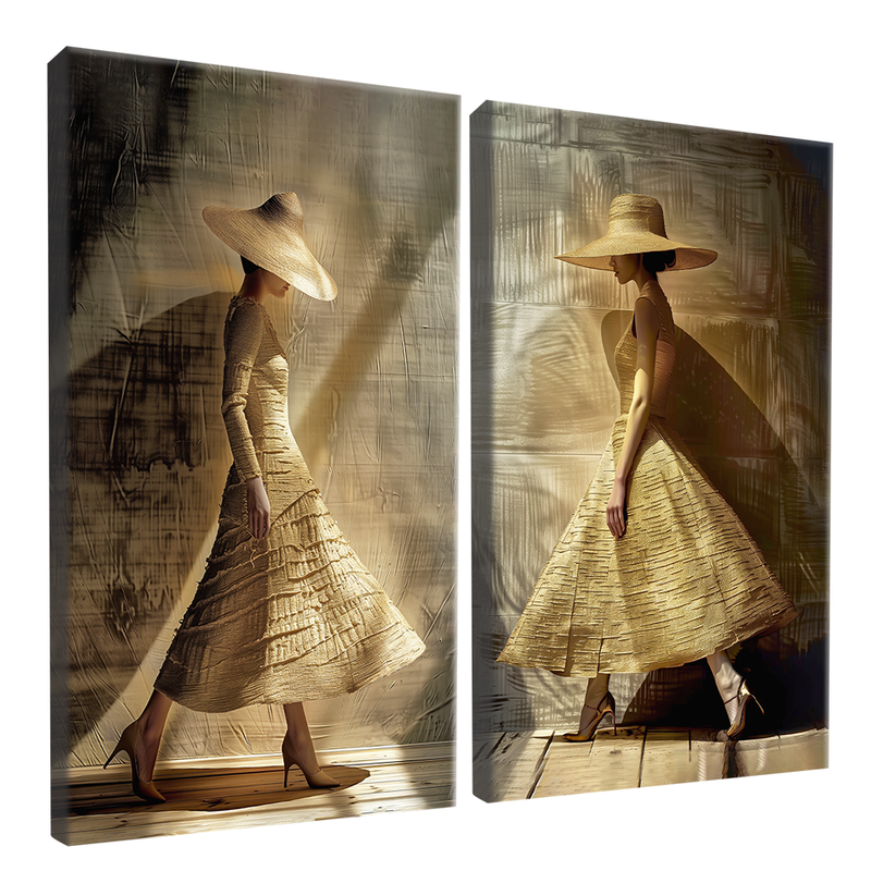 Duo Women In The Parade Canvas V1555