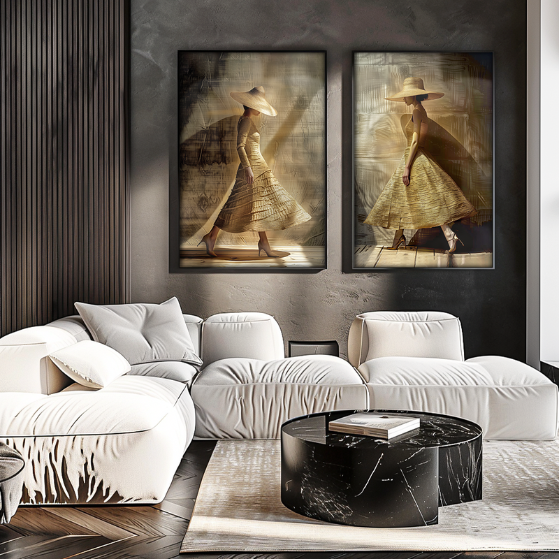 Duo Women In The Parade Canvas V1555