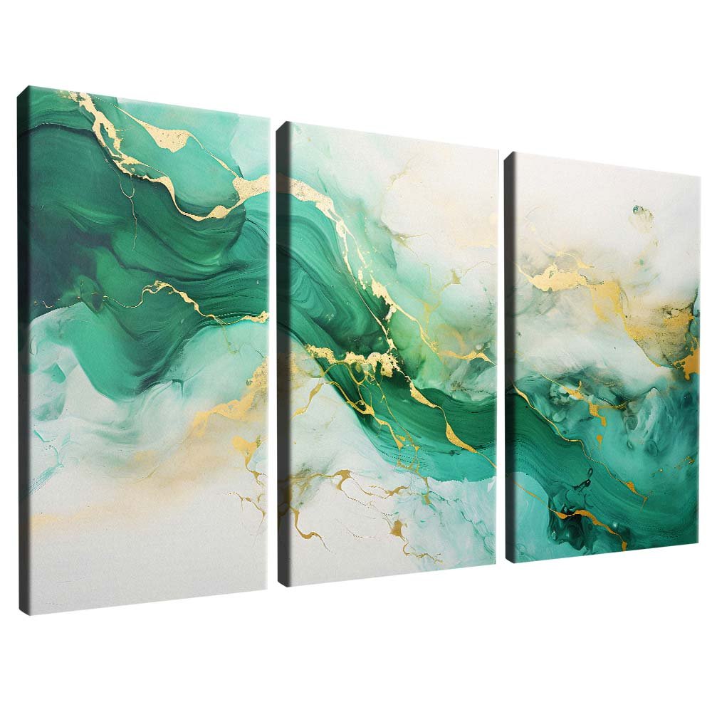 Emerald and Gold Trio V1987 Canvas