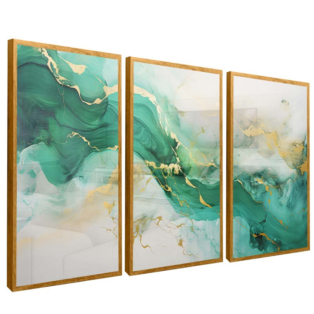 Emerald and Gold Trio V1987 Canvas