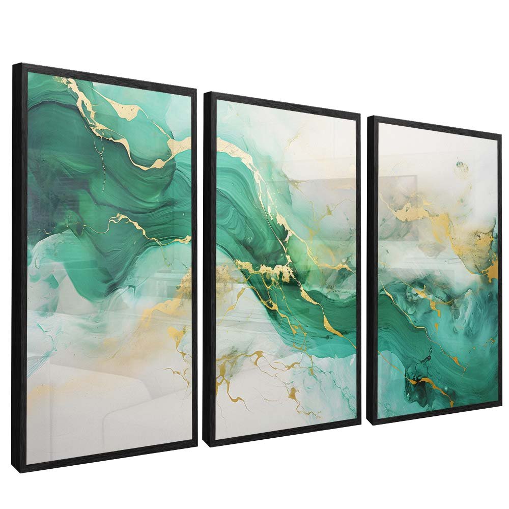 Emerald and Gold Trio V1987 Canvas