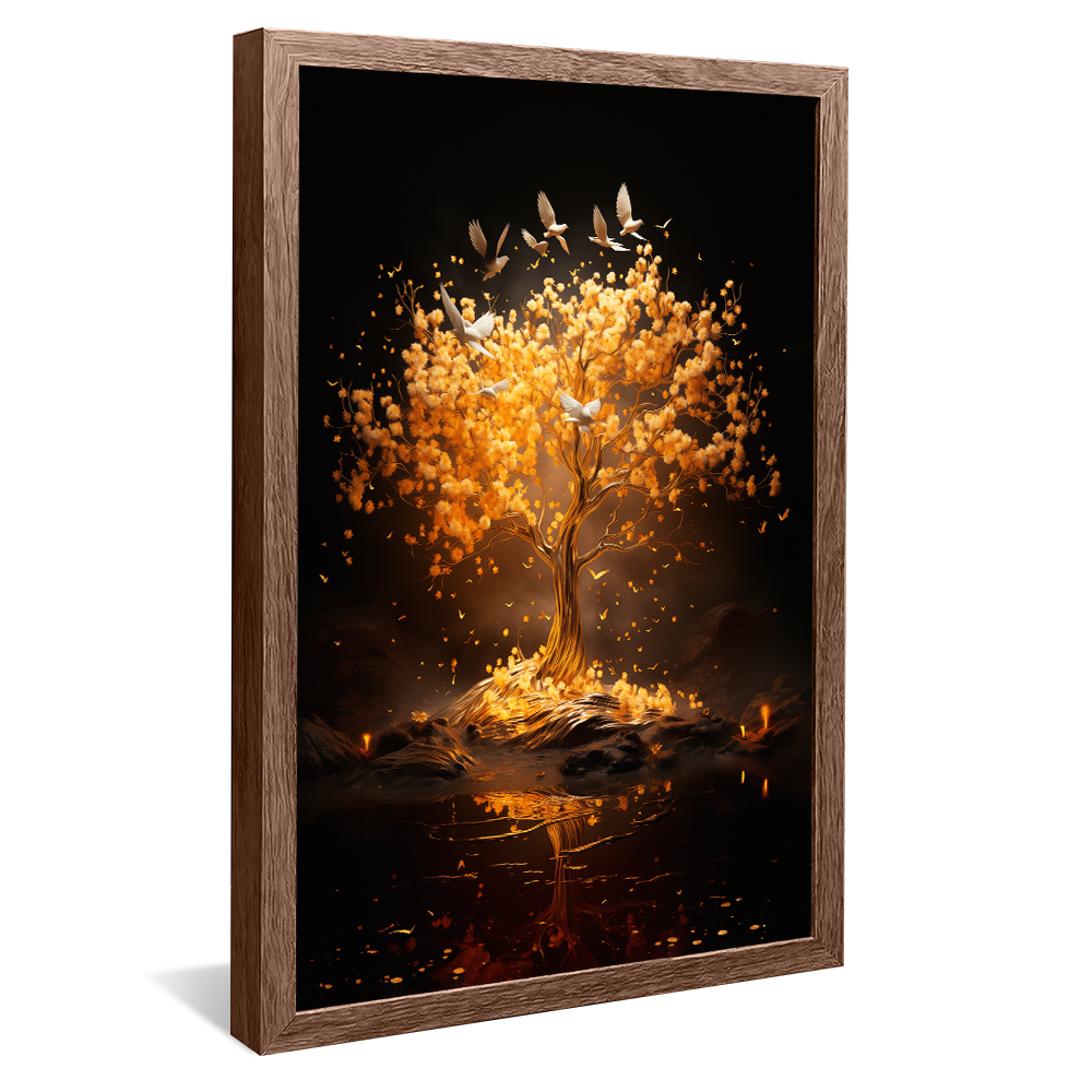 Empty Golden Tree V892 Canvas