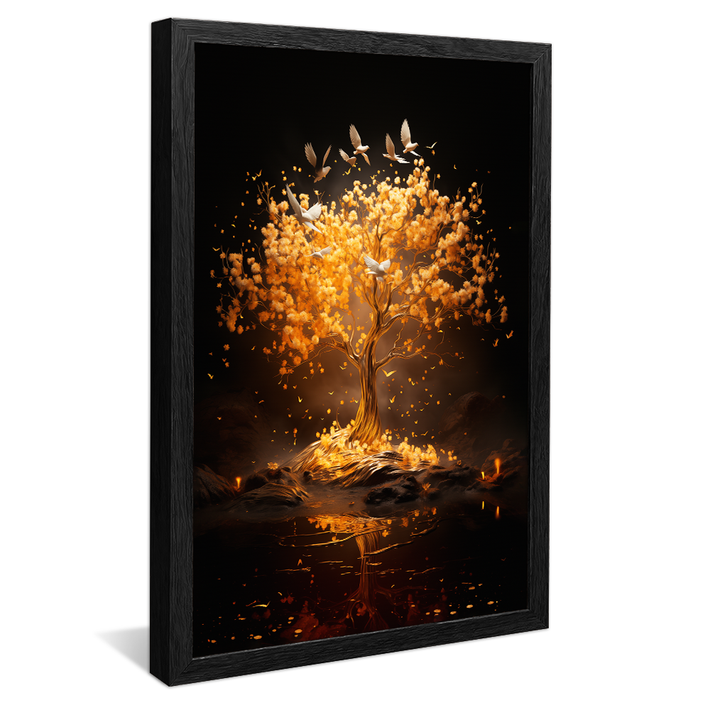 Empty Golden Tree V892 Canvas