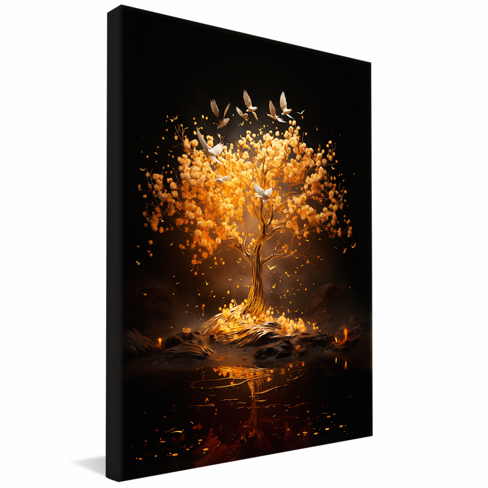 Empty Golden Tree V892 Canvas