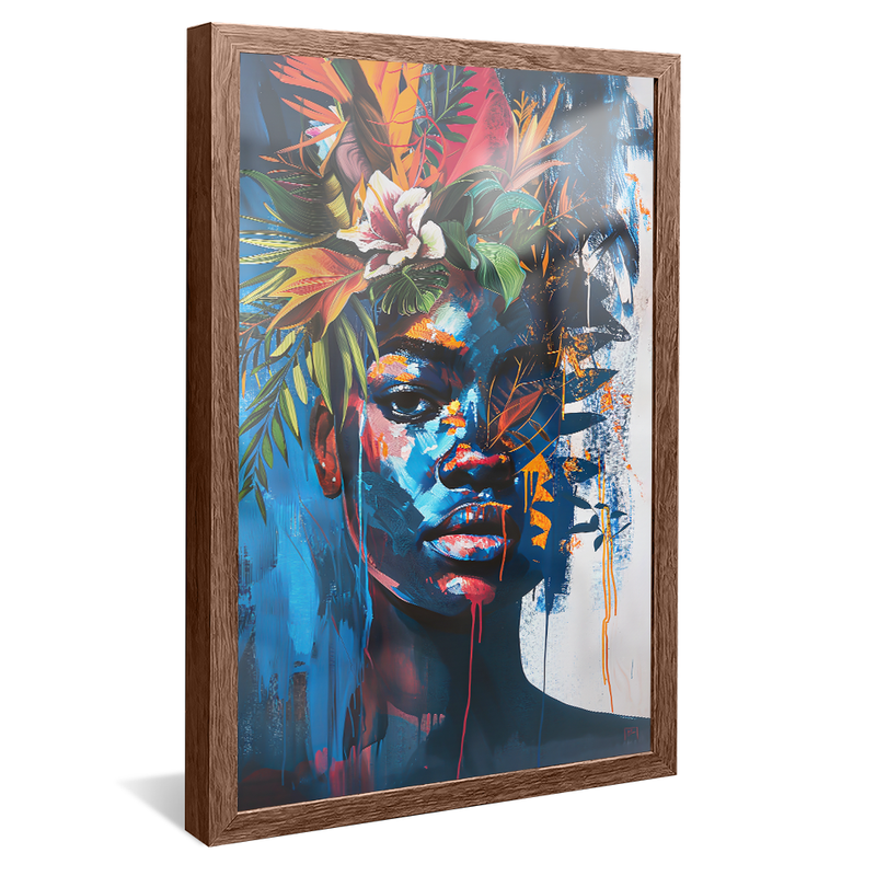 Female Face in Street Art V1310 Canvas