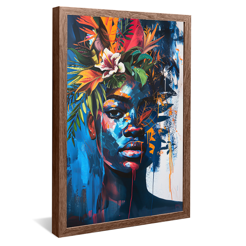 Female Face in Street Art V1310 Canvas