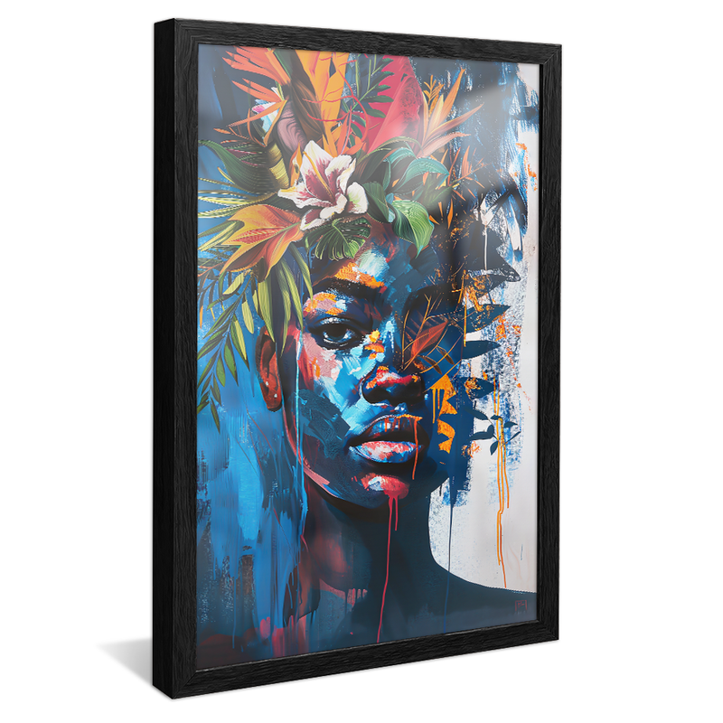 Female Face in Street Art V1310 Canvas