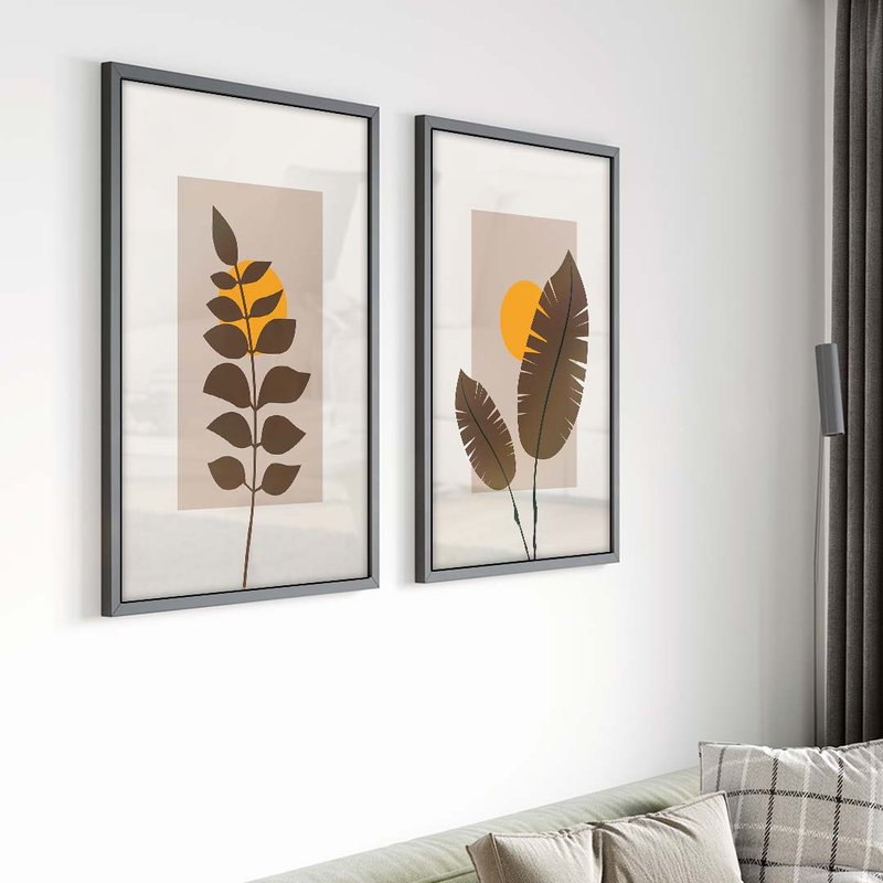 Floral and Sun Duo Canvas V1711