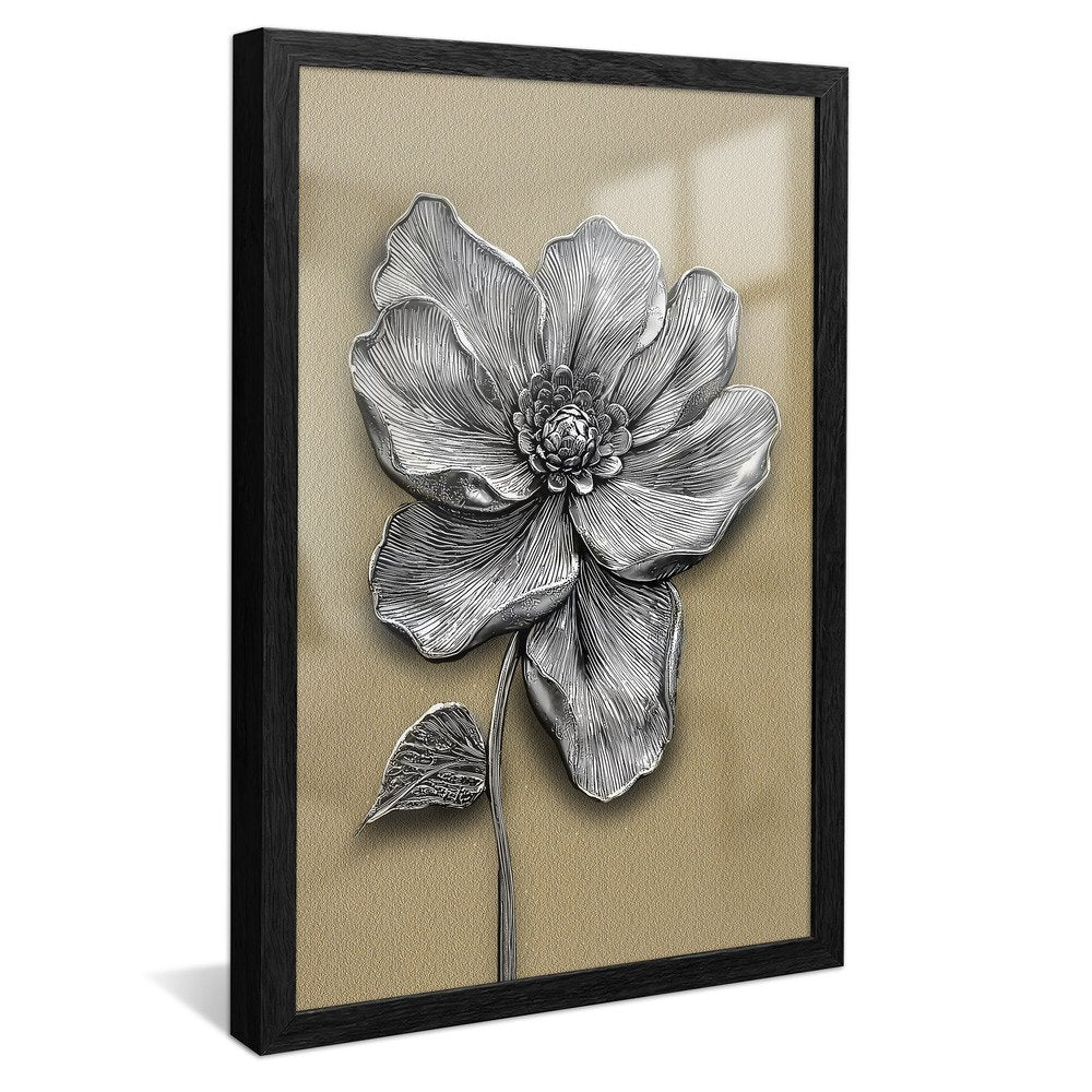 Floral in BlackSilver V2087 Canvas