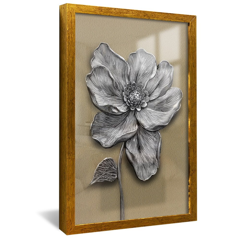 Floral in BlackSilver V2087 Canvas