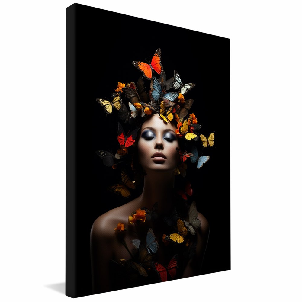 Flower Woman Nature Canvas