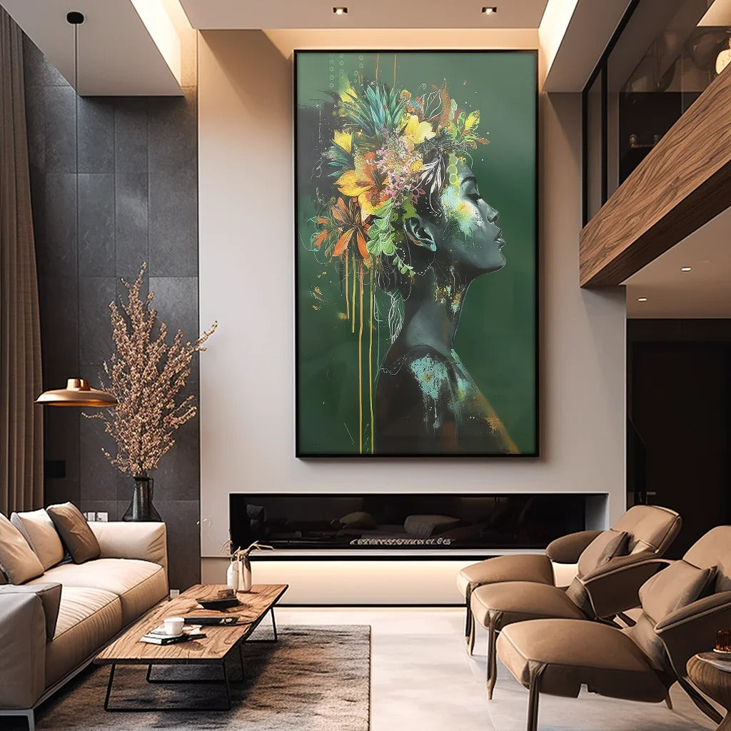 Girl with Flowers Canvas V1257