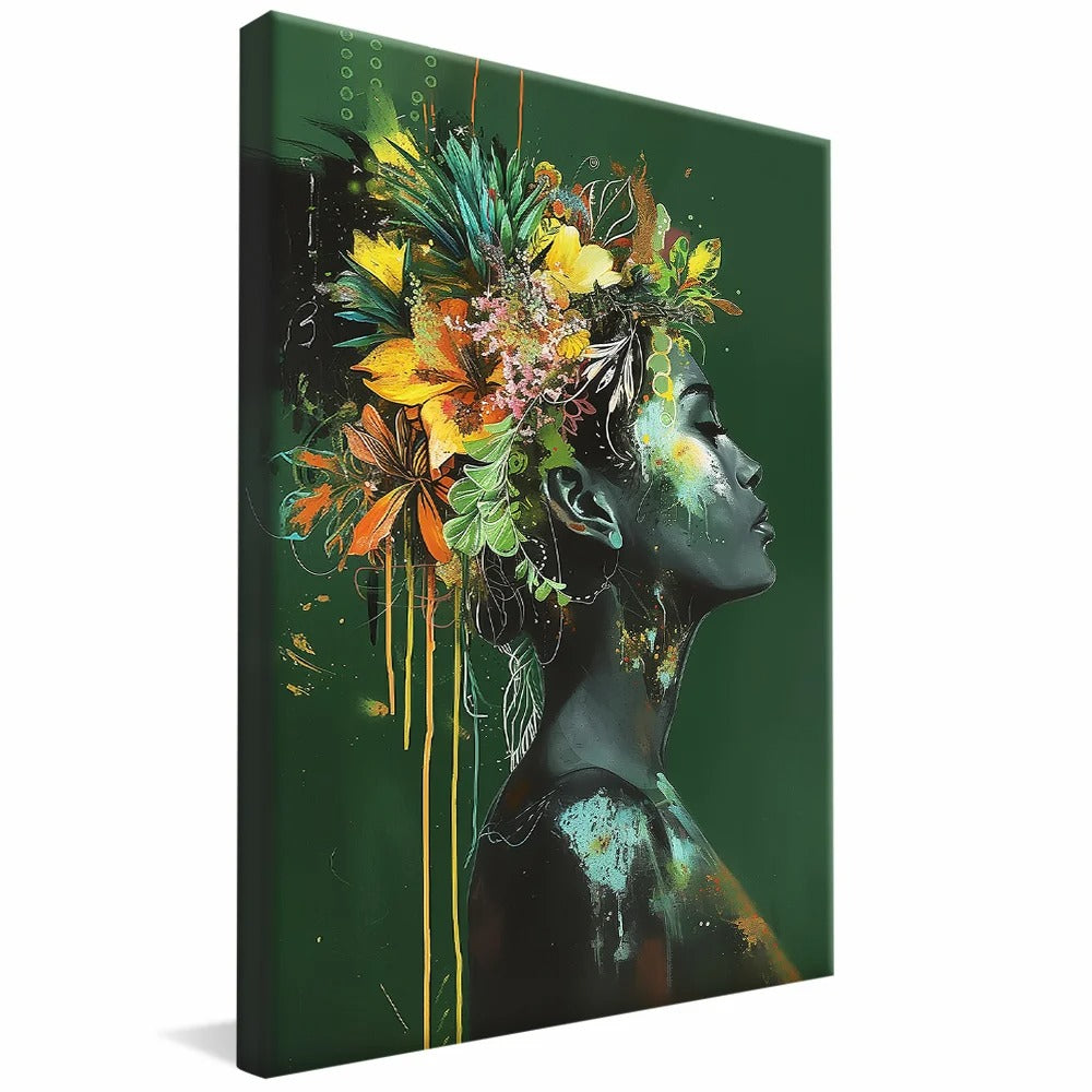 Girl with Flowers Canvas V1257