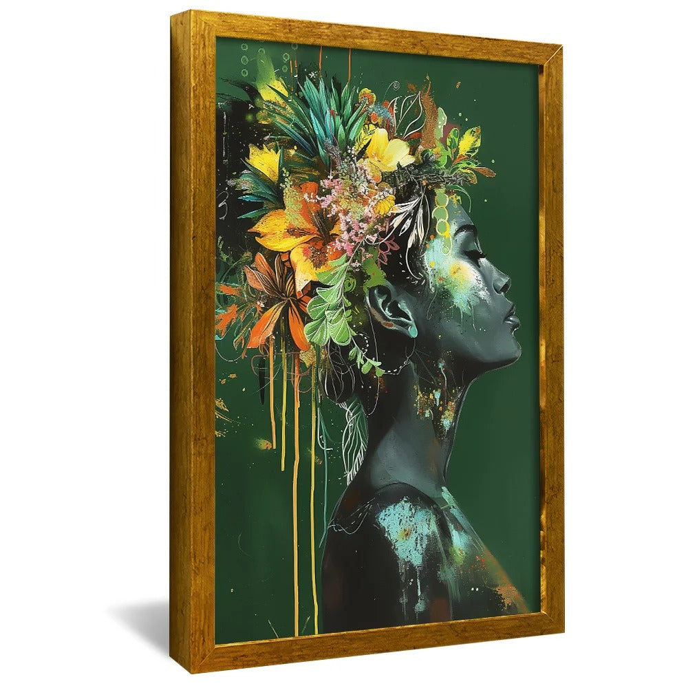 Girl with Flowers Canvas V1257