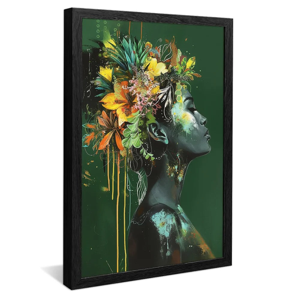Girl with Flowers Canvas V1257