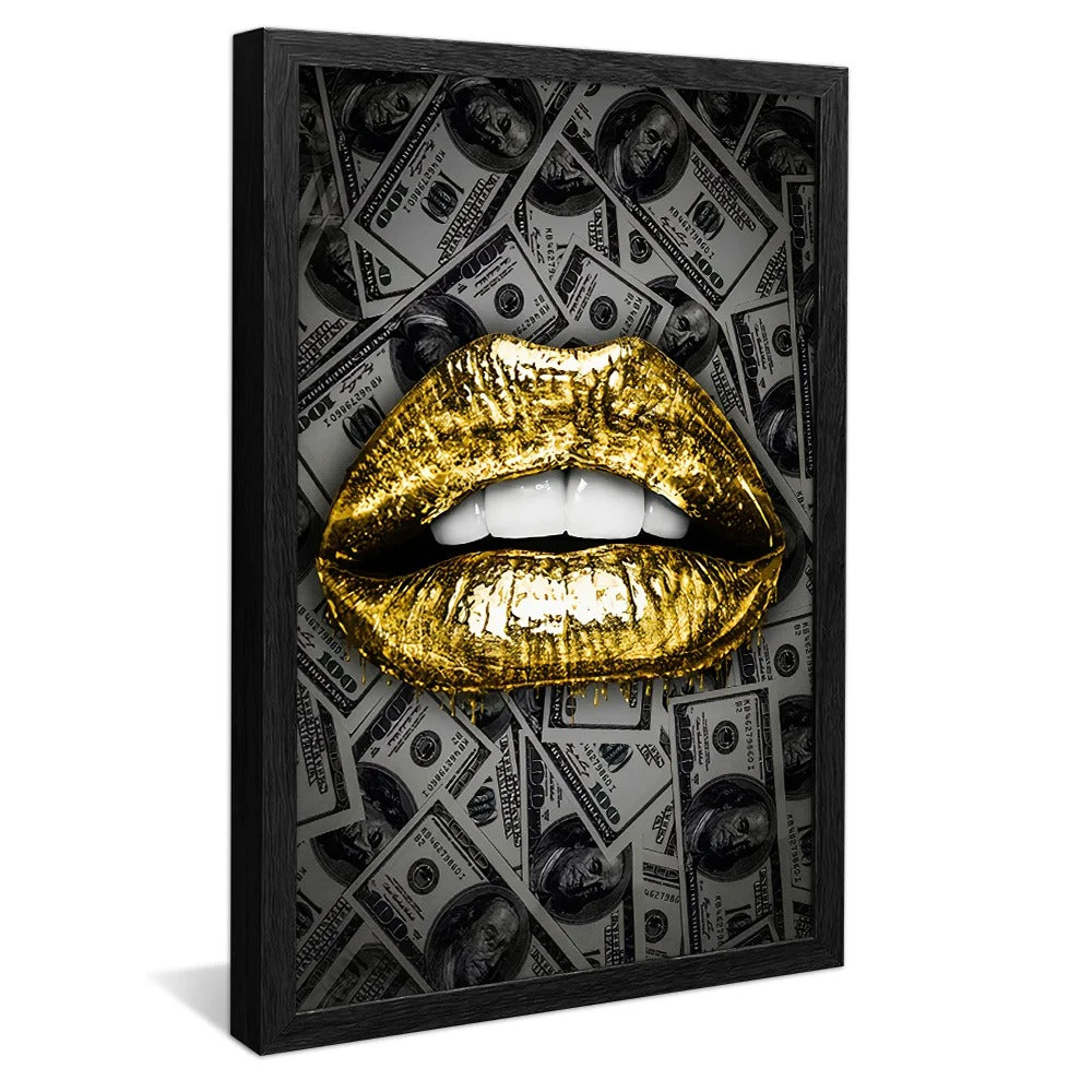 Gold Dollar Lips Canvas