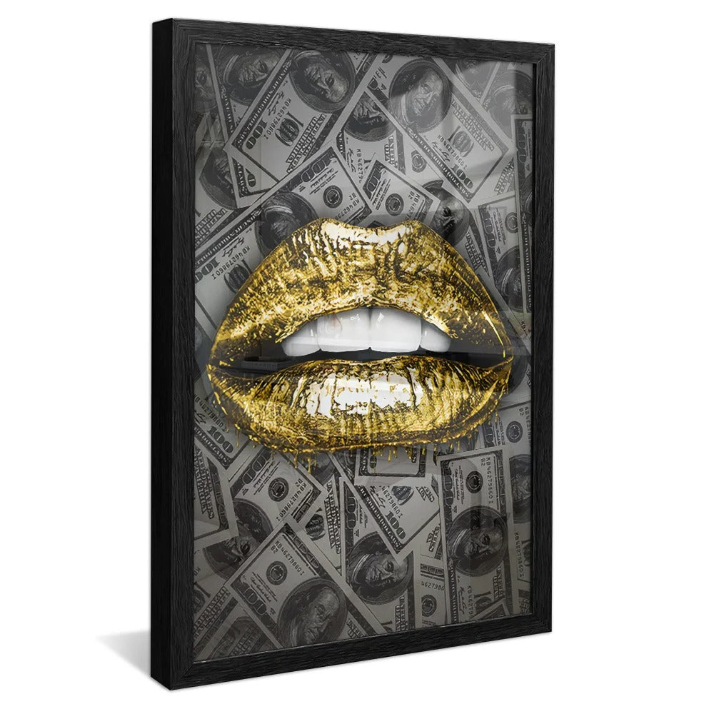 Gold Dollar Lips Canvas