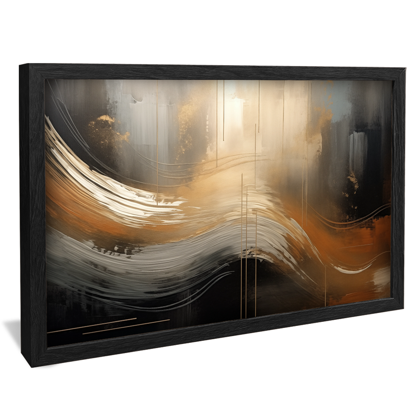 Gold Waves on Wall V1050 Canvas