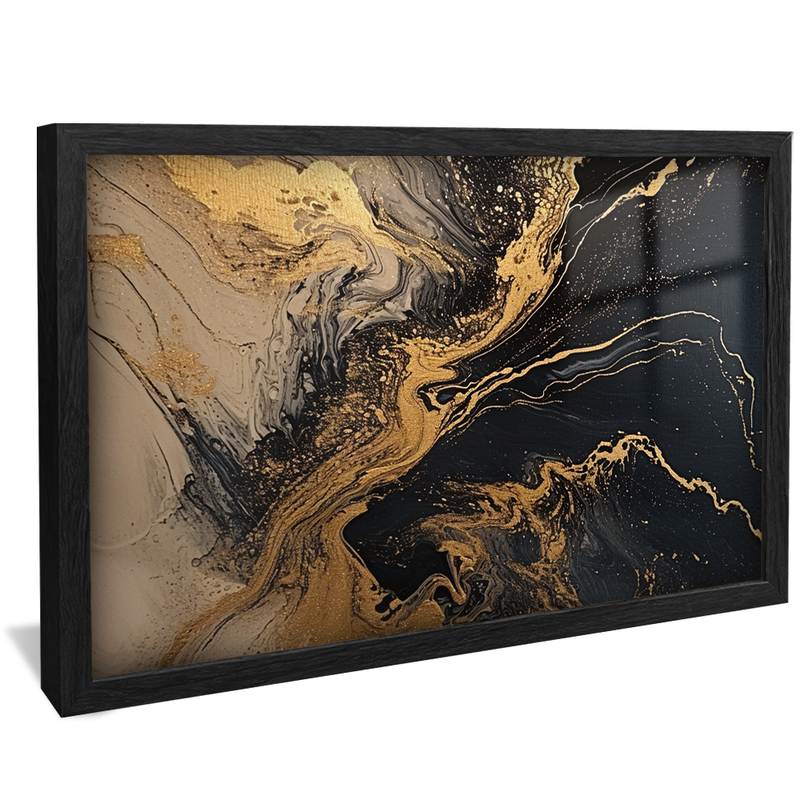Gold and Black Marble V1094 Canvas