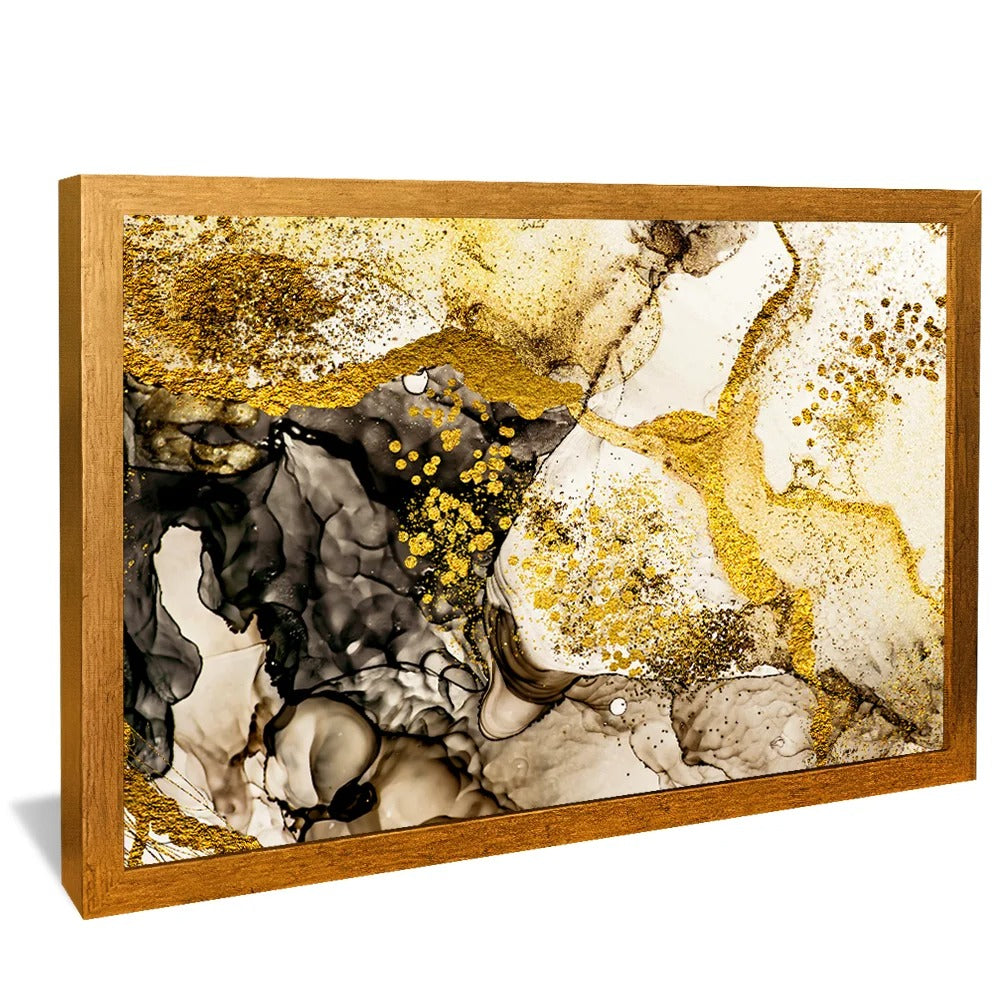 Golden Abstract Painting Canvas V721