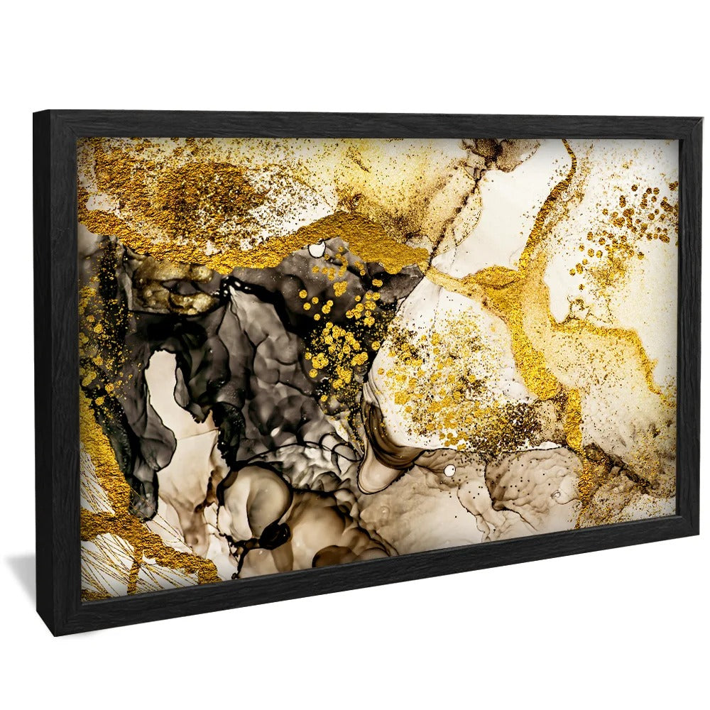 Golden Abstract Painting Canvas V721