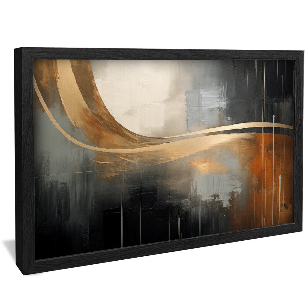 Golden Brushstrokes Canvas V1047