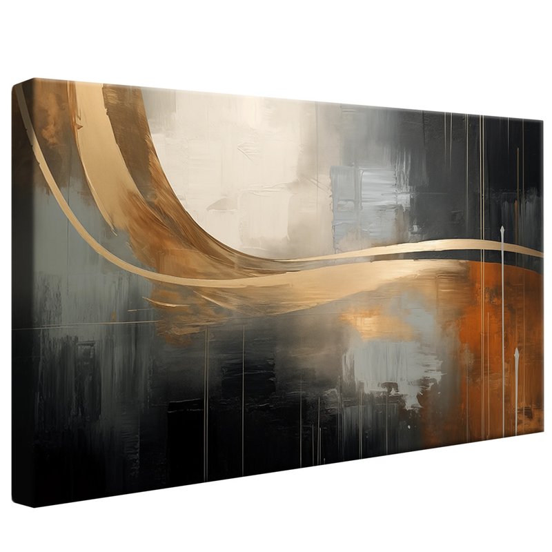 Golden Brushstrokes Canvas V1047