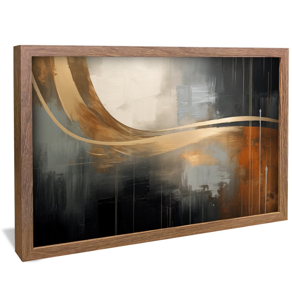 Golden Brushstrokes Canvas V1047