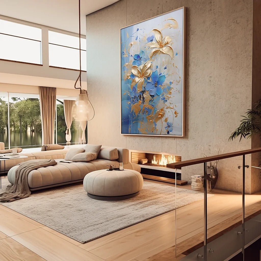 Golden Flowers Canvas V701