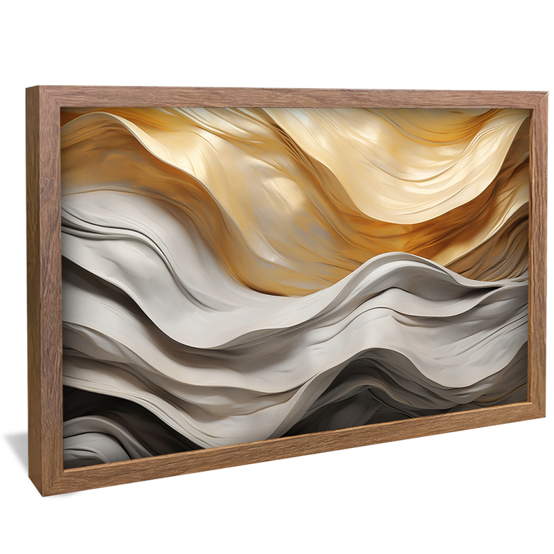 Golden Marble Abstract Waves V873 Canvas