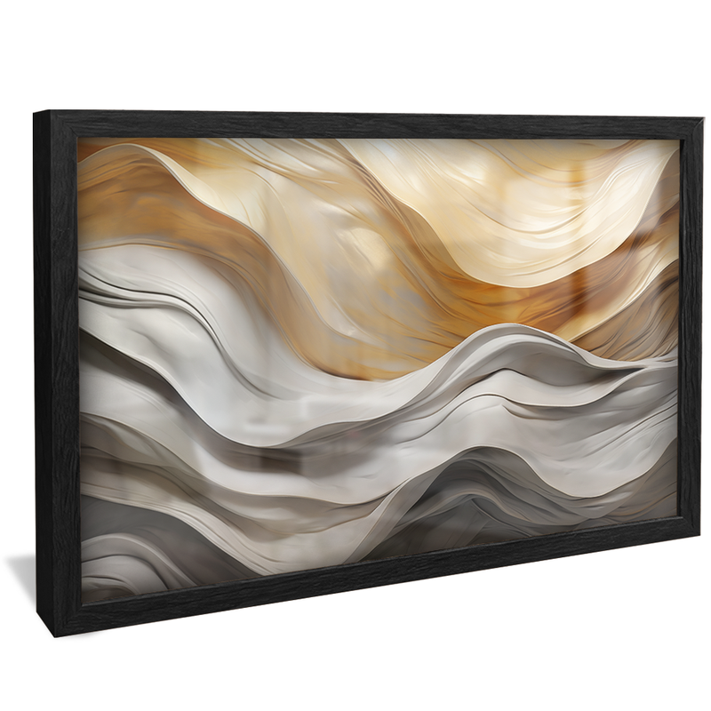 Golden Marble Abstract Waves V873 Canvas