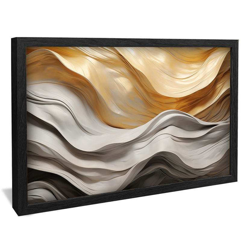 Golden Marble Abstract Waves V873 Canvas