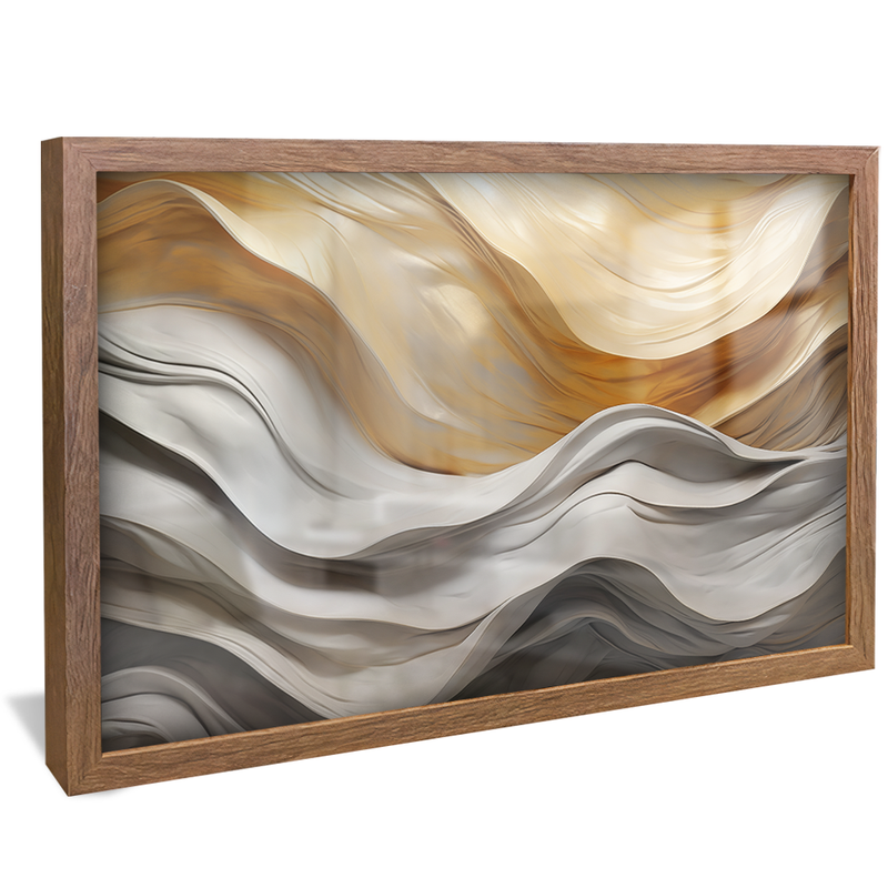 Golden Marble Abstract Waves V873 Canvas