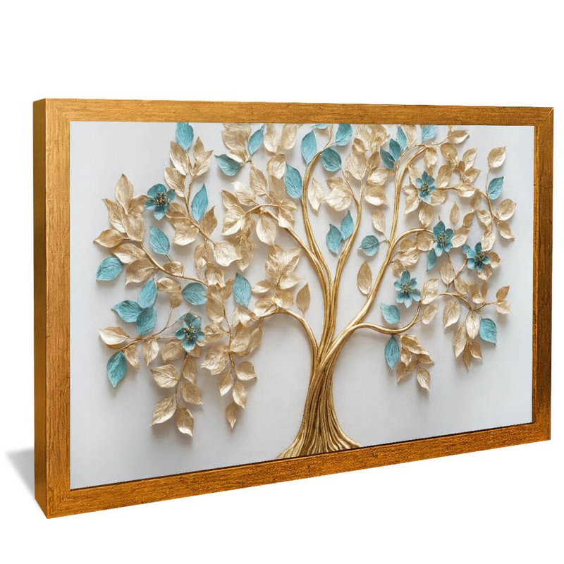 Golden Tree in Relief V1601 Canvas