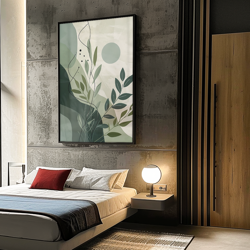 Zen Minimalist Green Paint Canvas V1072