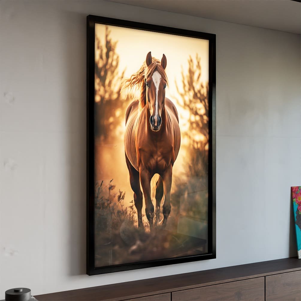 Horse Running in the Forest Canvas