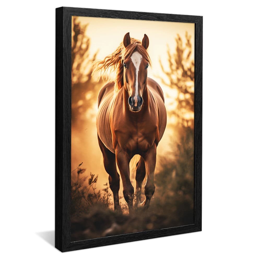 Horse Running in the Forest Canvas