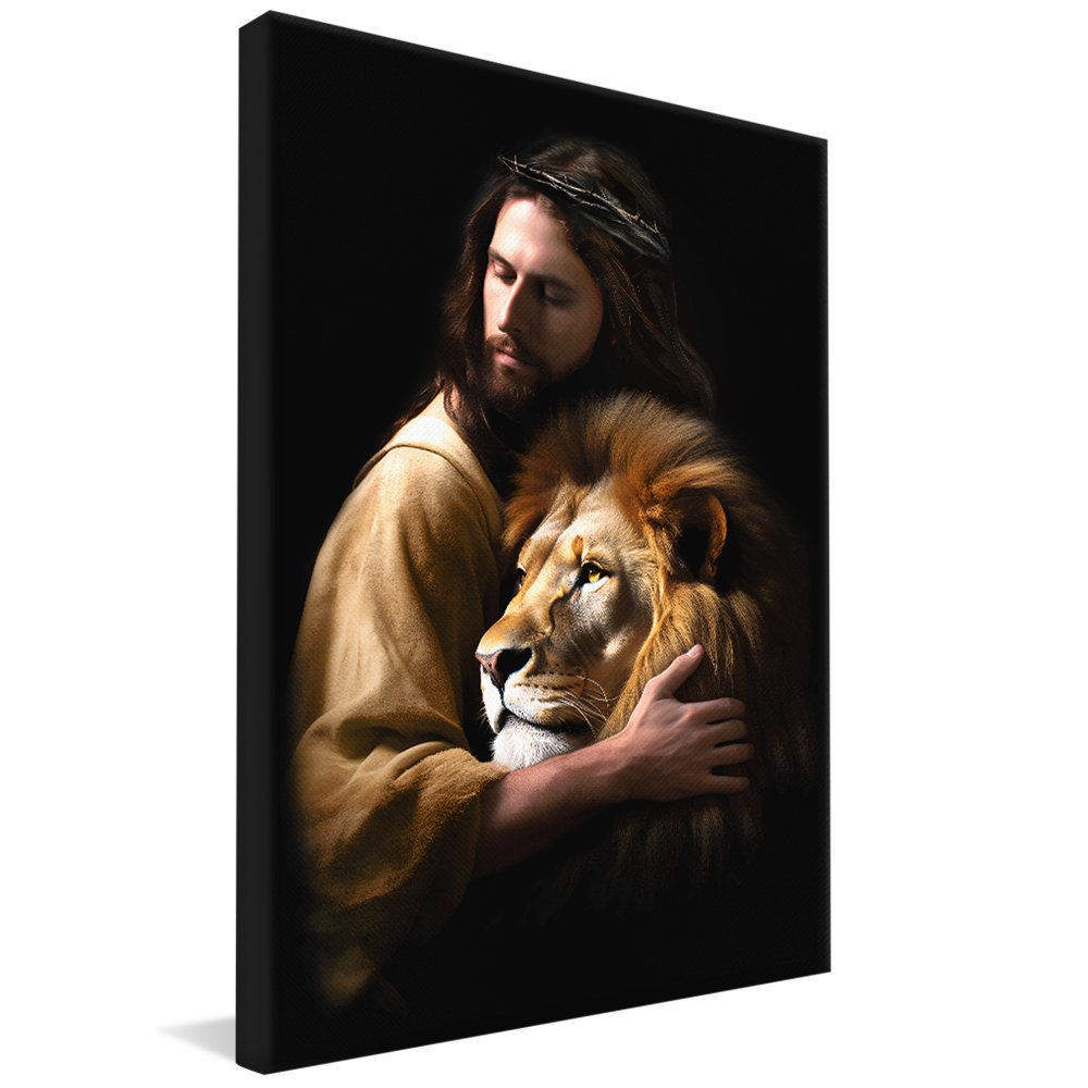 Jesus King and the Lion Canvas
