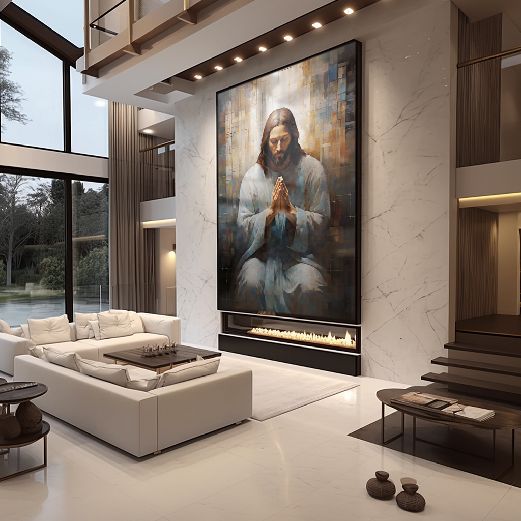 Jesus Praying Painting V701 Canvas