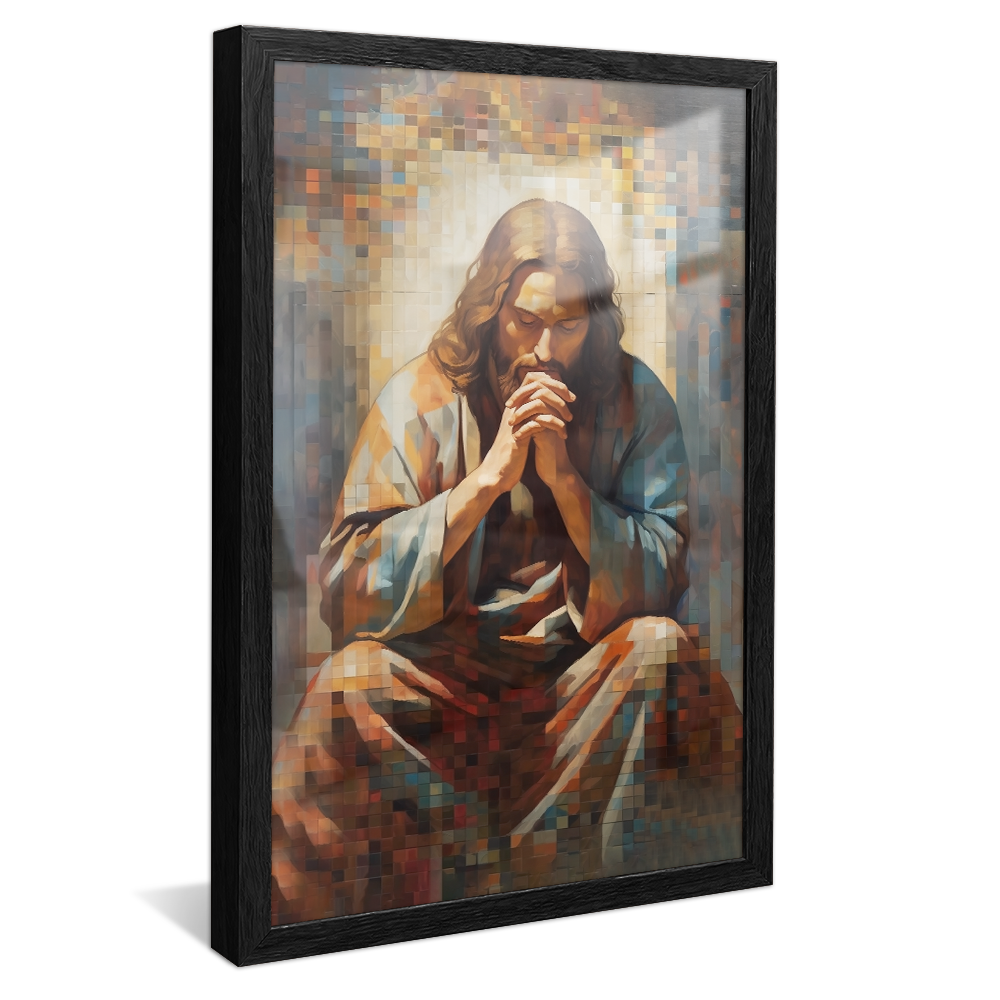 Jesus Praying Stained Glass v891 Canvas