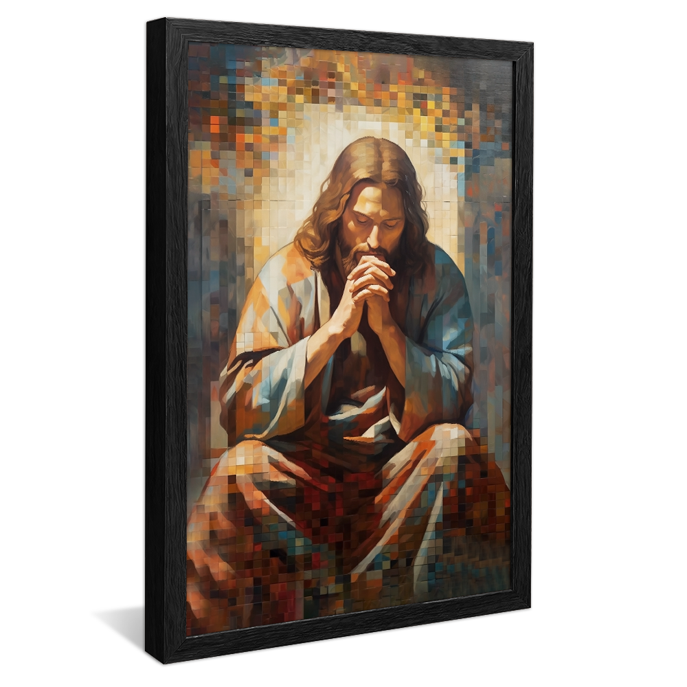 Jesus Praying Stained Glass v891 Canvas