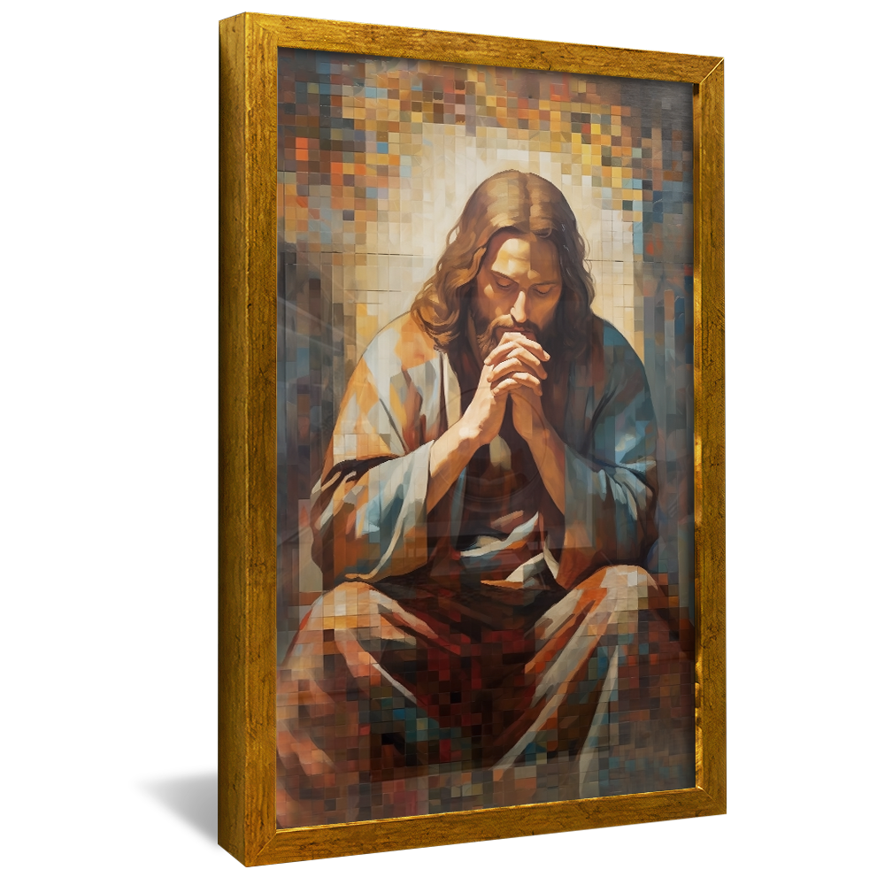 Jesus Praying Stained Glass v891 Canvas